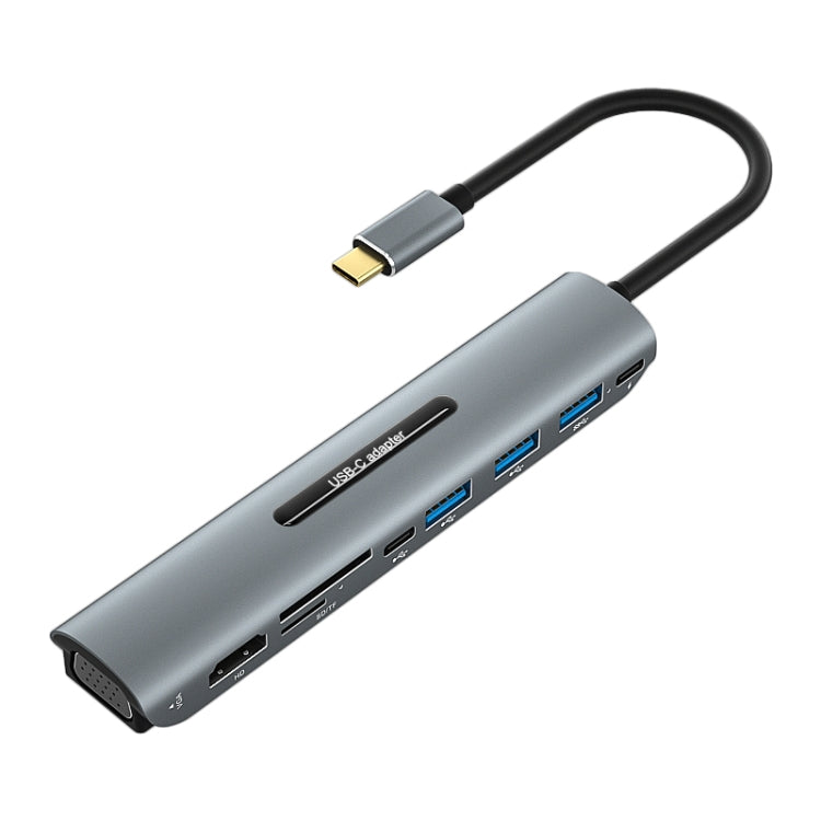 Lisslune | V216 9 in 1 USB-C / Type-C to PD + 3 x USB 3.0 + USB-C / Type-C + SD + TF + HDMI + VGA HUB Adapter