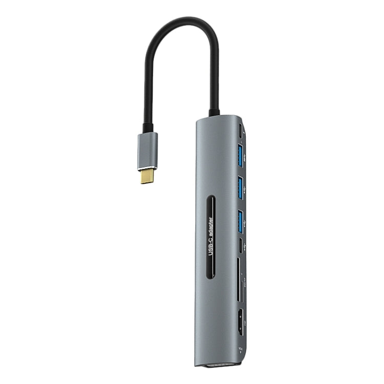 Lisslune | V216 9 in 1 USB-C / Type-C to PD + 3 x USB 3.0 + USB-C / Type-C + SD + TF + HDMI + VGA HUB Adapter
