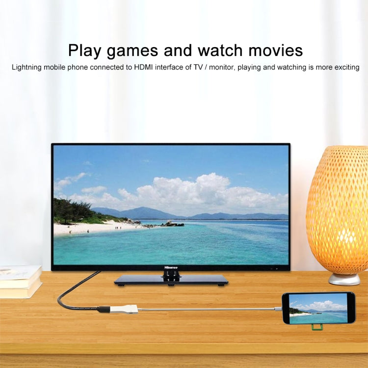 Lisslune | NK-1078 8 Pin to HDMI male + USB female adapter cable, length: 1m