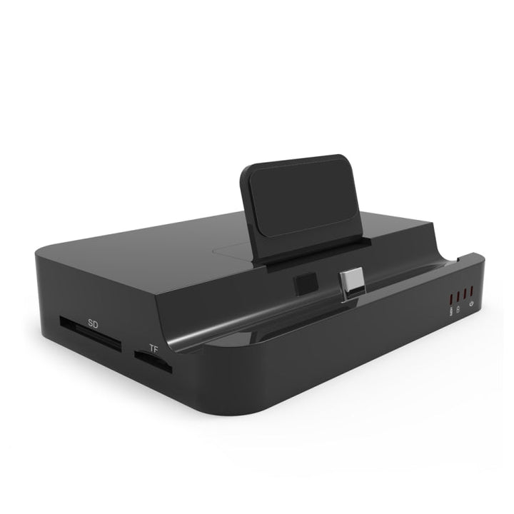 Lisslune | 9138 6 in 1 USB-C / Type-C to 4K HDMI + 2 x USB 3.0 + Type-C + SD / TF card reader multifunctional HUB docking station with holder (Black)