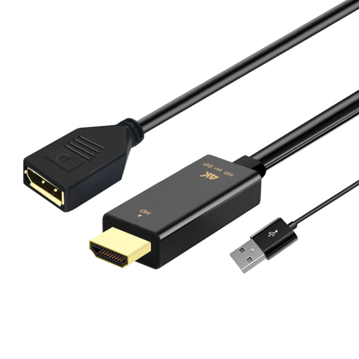 Lisslune | H146 HDMI male + USB 2.0 male to DisplayPort female adapter cable, length: 25cm
