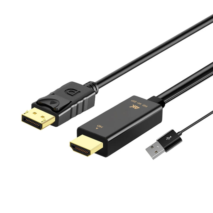 Lisslune | Onten H147 HDMI male + USB 2.0 male to DisplayPort male adapter cable, length: 1.8m