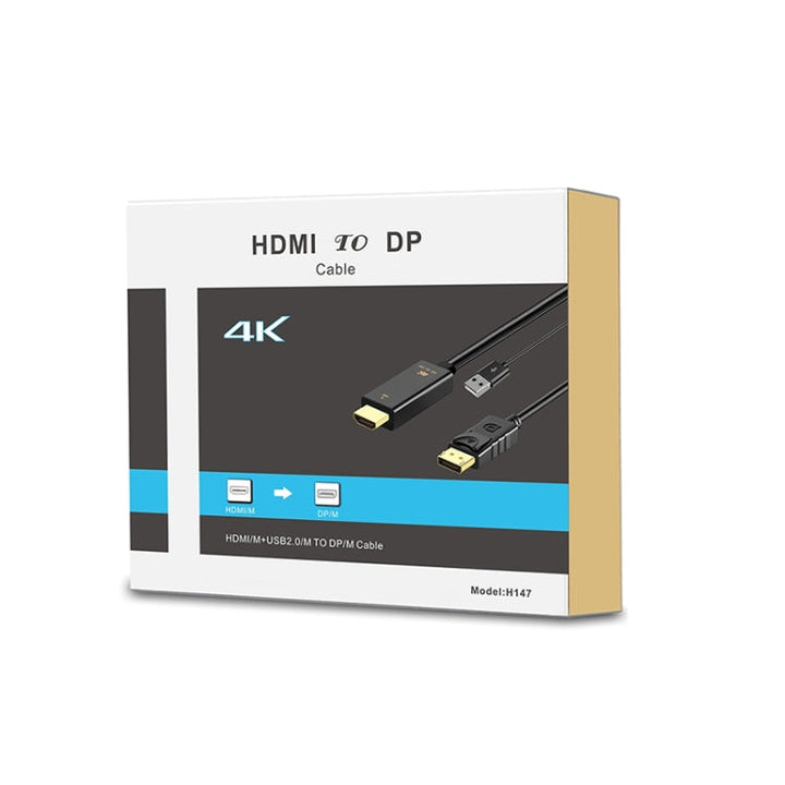 Lisslune | Onten H147 HDMI male + USB 2.0 male to DisplayPort male adapter cable, length: 1.8m