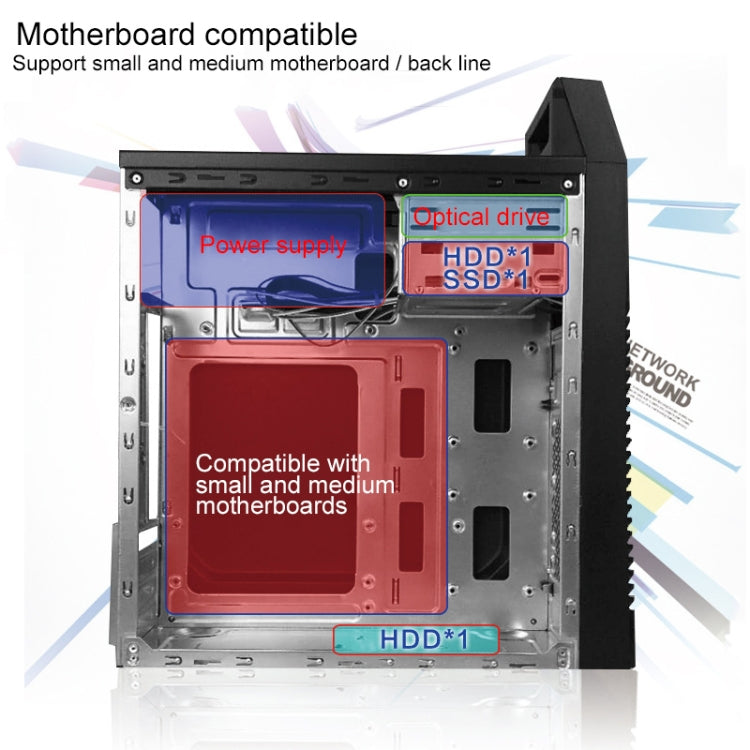 Lisslune | Business Road 3 USB 2.0 main case 353x160x399mm M-ATX / ATX / Mini-ITX PC desktop computer case