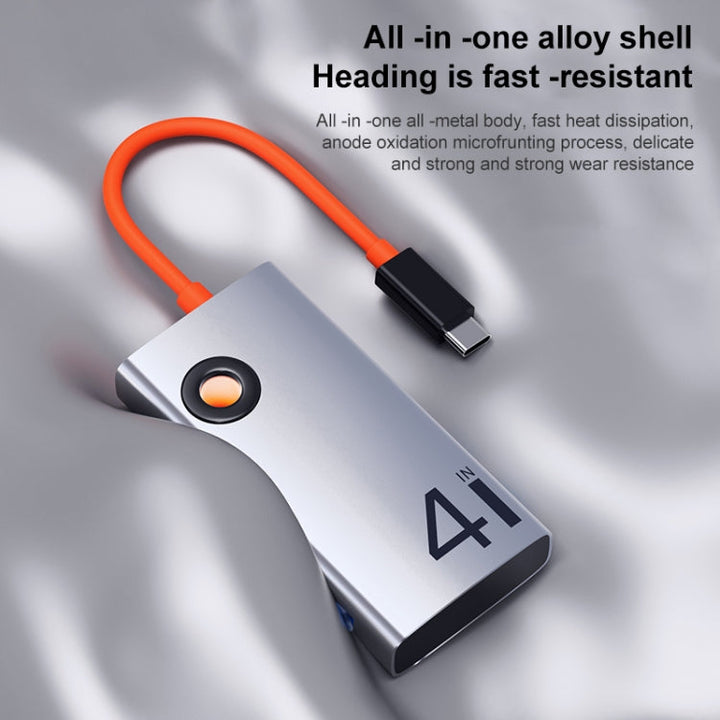 Lisslune | ROCK TR25 4 in 1 USB-C / Type-C to USB 3.0x4 Portable Multifunctional HUB Docking Station