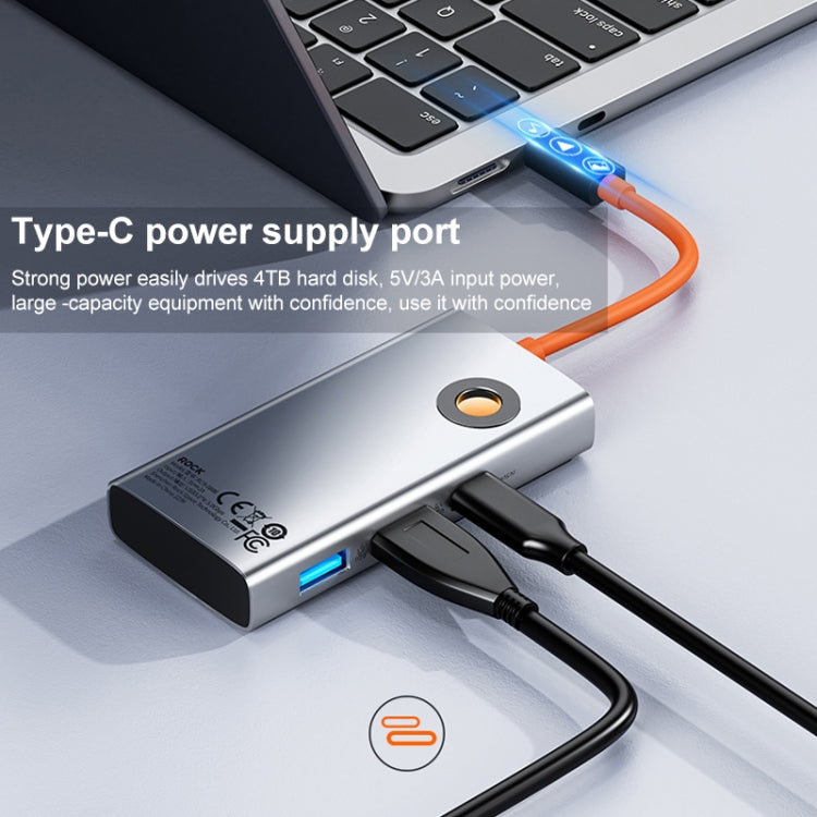 Lisslune | ROCK TR25 4 in 1 USB-C / Type-C to USB 3.0x4 Portable Multifunctional HUB Docking Station