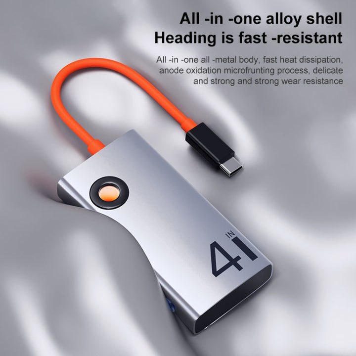 Lisslune | ROCK TR26 4 in 1 USB-C / Type-C to USB 3.0x3+RJ45 Portable Multifunctional HUB Docking Station