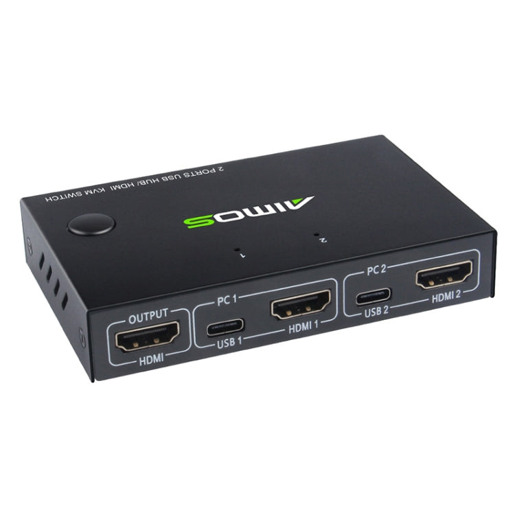Lisslune | AIMOS AM-KVM201CC 2 Ports USB HUB HDMI KVM Switch without extension cable