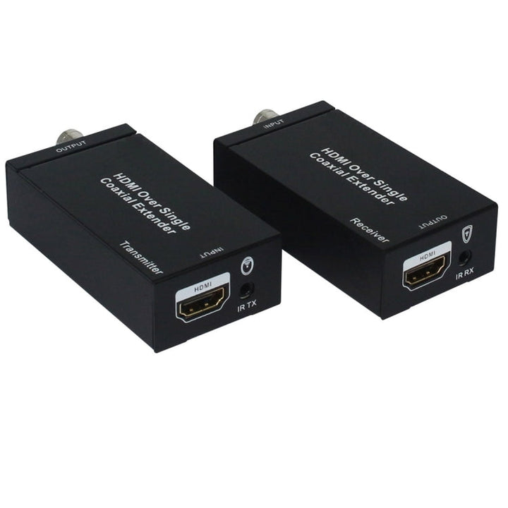 Lisslune | NK-C100IR 1080P HDMI over Single Coaxial Extender Transmitter + Receiver with IR Coaxial Cable, Signal Range up to 100 m (EU Plug)