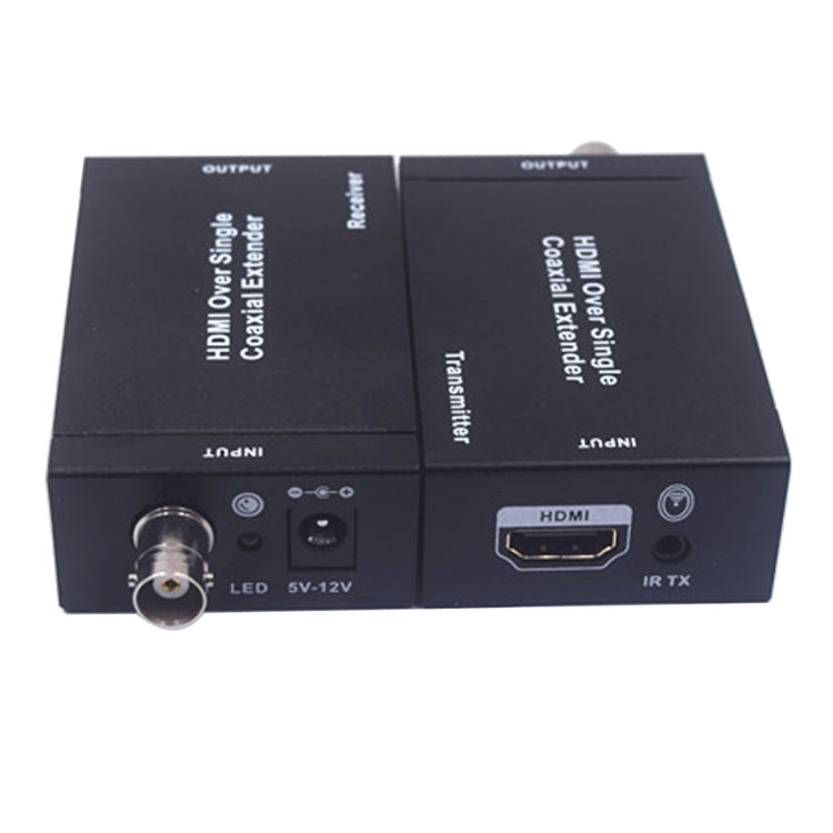 Lisslune | NK-C100IR 1080P HDMI over Single Coaxial Extender Transmitter + Receiver with IR Coaxial Cable, Signal Range up to 100 m (EU Plug)