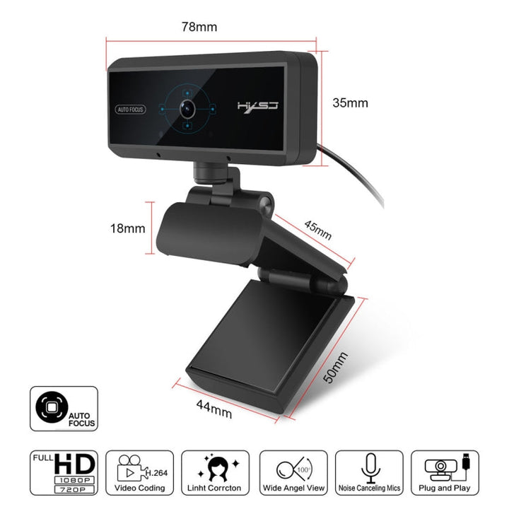 Lisslune | 5.0 Mega Pixel 1080P HD Auto Focus Video Webcam