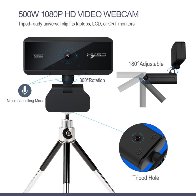 Lisslune | 5.0 Mega Pixel 1080P HD Auto Focus Video Webcam