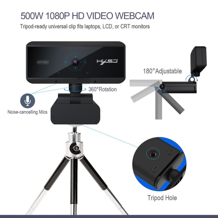 Lisslune | 5.0 Mega Pixel 1080P HD Auto Focus Video Webcam