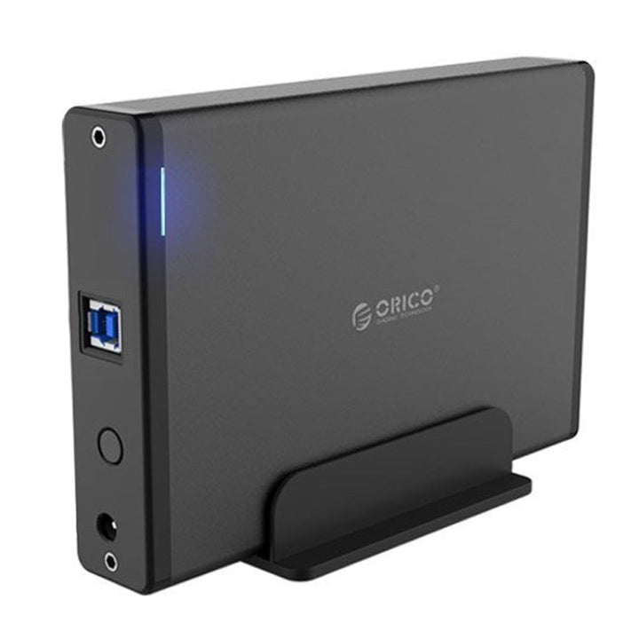 Lisslune | ORICO 7688U3 Vertical Aluminum External Hard Drive Enclosure Storage Box Hard Drive Dock for 3.5 Inch SATA HDD (Black)