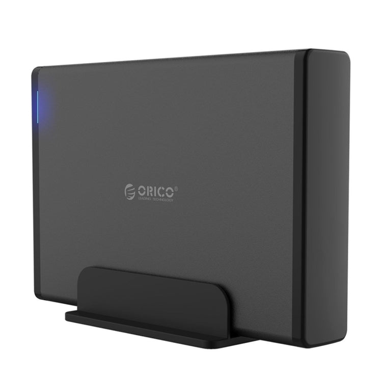 Lisslune | ORICO 7688U3 Vertical Aluminum External Hard Drive Enclosure Storage Box Hard Drive Dock for 3.5 Inch SATA HDD (Black)