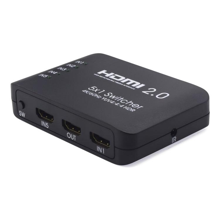 Lisslune | AYS-51V20 HDMI 2.0 5x1 4K Ultra HD Switch Splitter (Black)