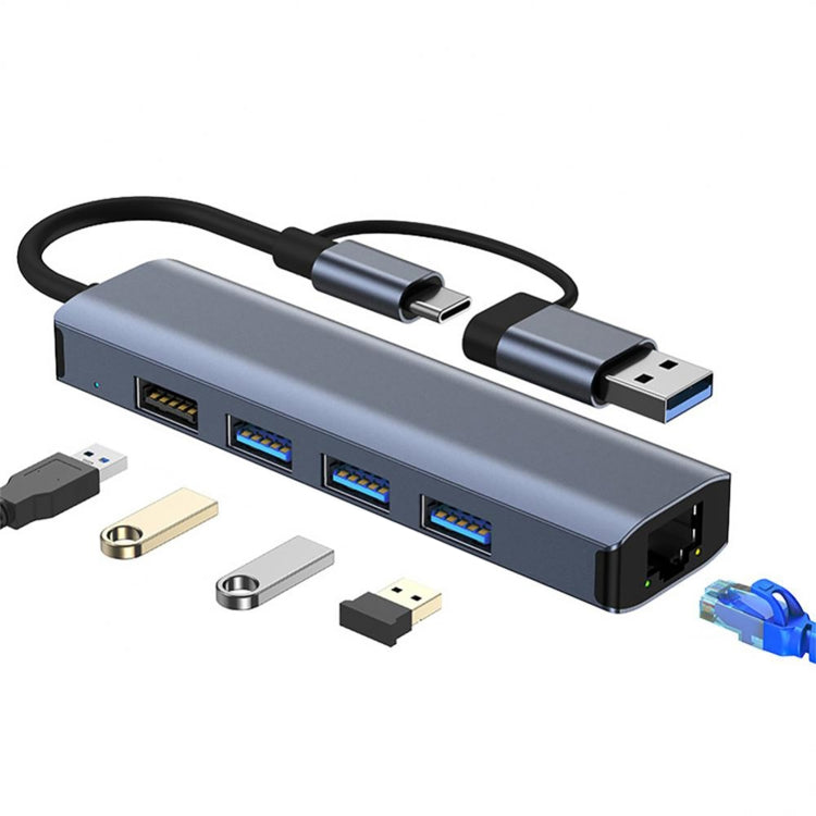 Lisslune | BYL-2208TU 5 in 2 USB + USB-C / Type-C to USB Multifunctional Docking Station HUB Adapter