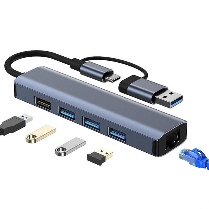 Lisslune | BYL-2208TU 5 in 2 USB + USB-C / Type-C to USB Multifunctional Docking Station HUB Adapter
