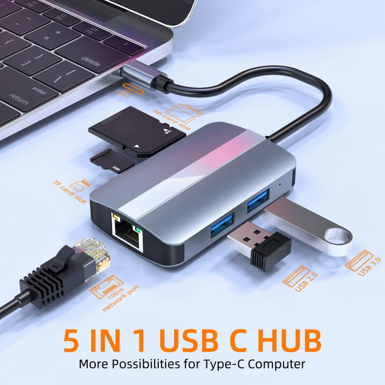 Lisslune | BYL-2112 5 in 1 USB-C / Type-C to USB Multifunctional Docking Station HUB Adapter