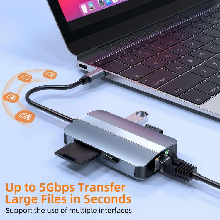 Lisslune | BYL-2112 5 in 1 USB-C / Type-C to USB Multifunctional Docking Station HUB Adapter