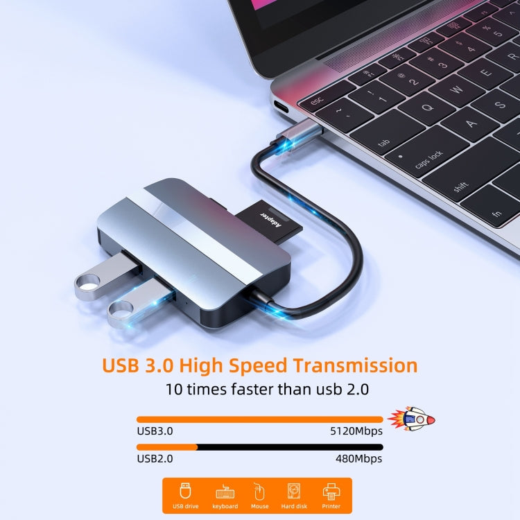 Lisslune | BYL-2112 5 in 1 USB-C / Type-C to USB Multifunctional Docking Station HUB Adapter