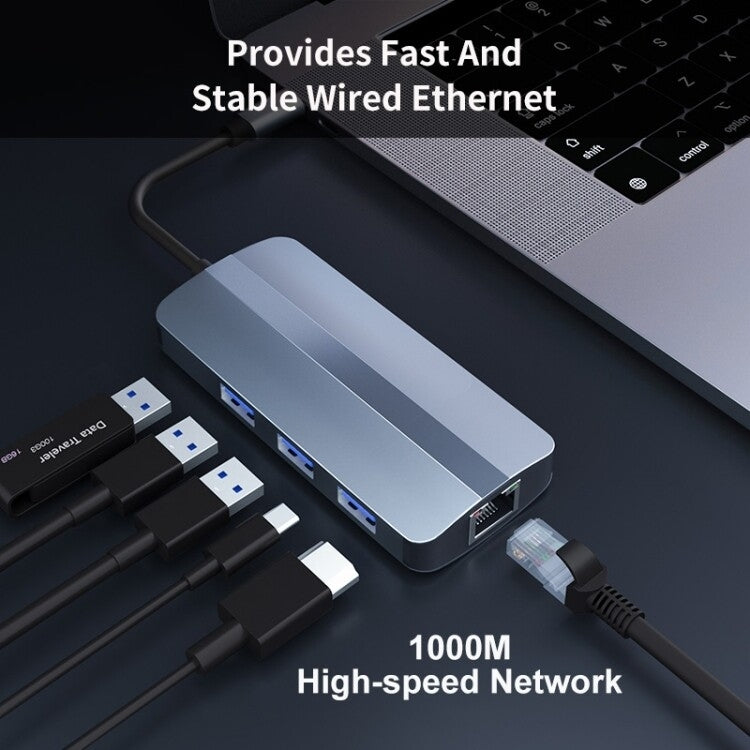 Lisslune | BYL-2209 6 in 1 USB-C / Type-C to USB Multifunctional Docking Station HUB Adapter