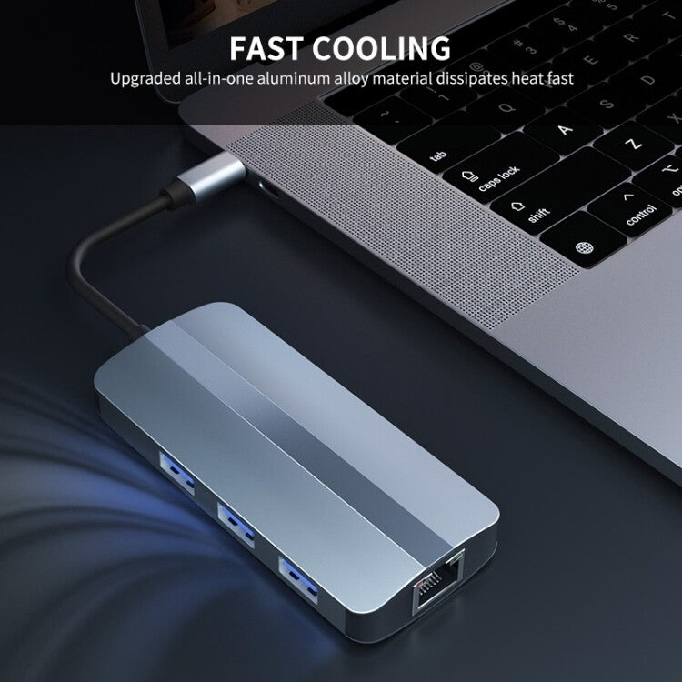 Lisslune | BYL-2209 6 in 1 USB-C / Type-C to USB Multifunctional Docking Station HUB Adapter