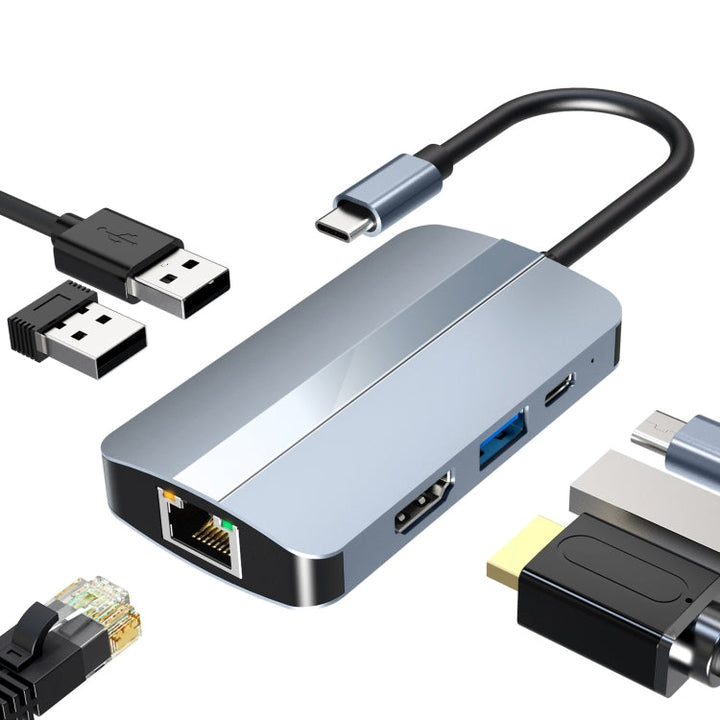 Lisslune | BYL-2203 6 in 1 USB-C / Type-C to USB Multifunctional Docking Station HUB Adapter