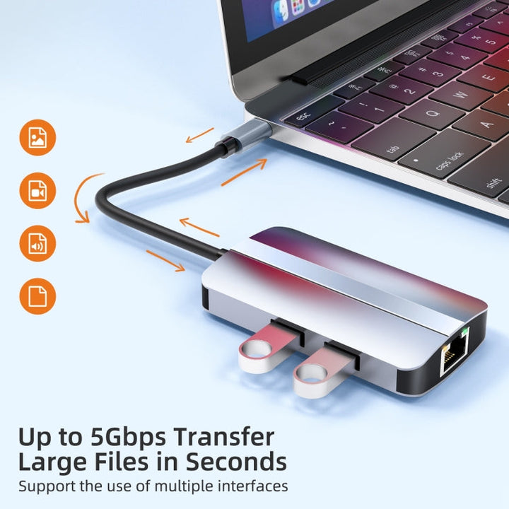 Lisslune | BYL-2203 6 in 1 USB-C / Type-C to USB Multifunctional Docking Station HUB Adapter