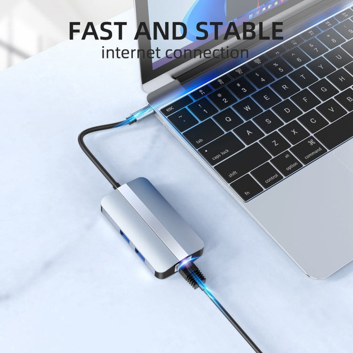 Lisslune | BYL-2203 6 in 1 USB-C / Type-C to USB Multifunctional Docking Station HUB Adapter
