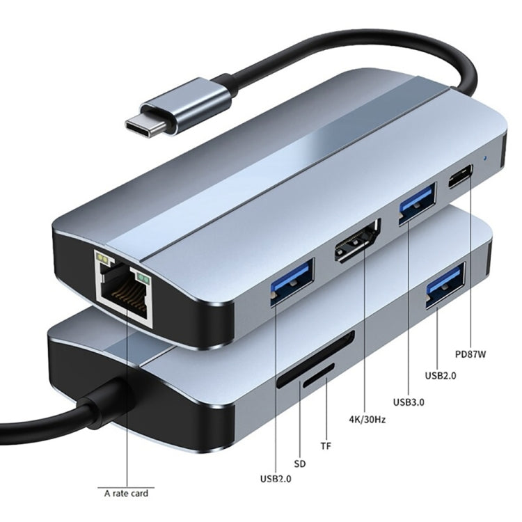 Lisslune | BYL-2205 8 in 1 USB-C / Type-C to USB Multifunctional Docking Station HUB Adapter