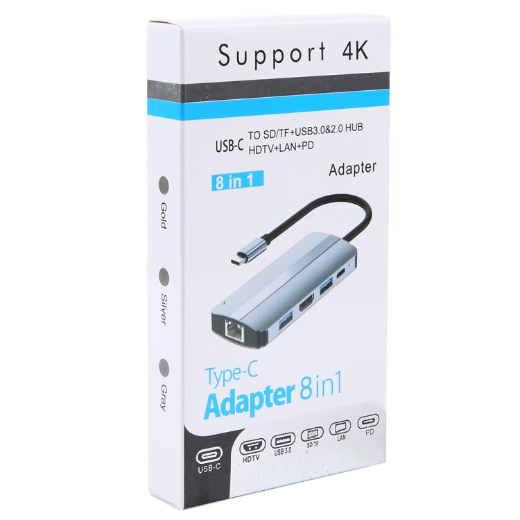 Lisslune | BYL-2205 8 in 1 USB-C / Type-C to USB Multifunctional Docking Station HUB Adapter