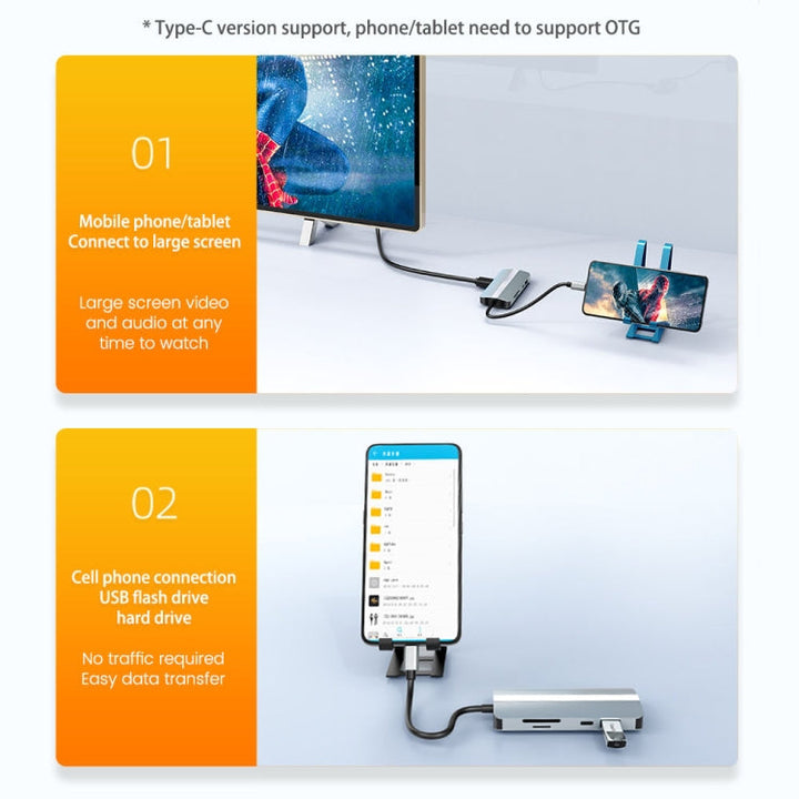 Lisslune | BYL-2206 9 in 1 USB-C / Type-C to USB Multifunctional Docking Station HUB Adapter