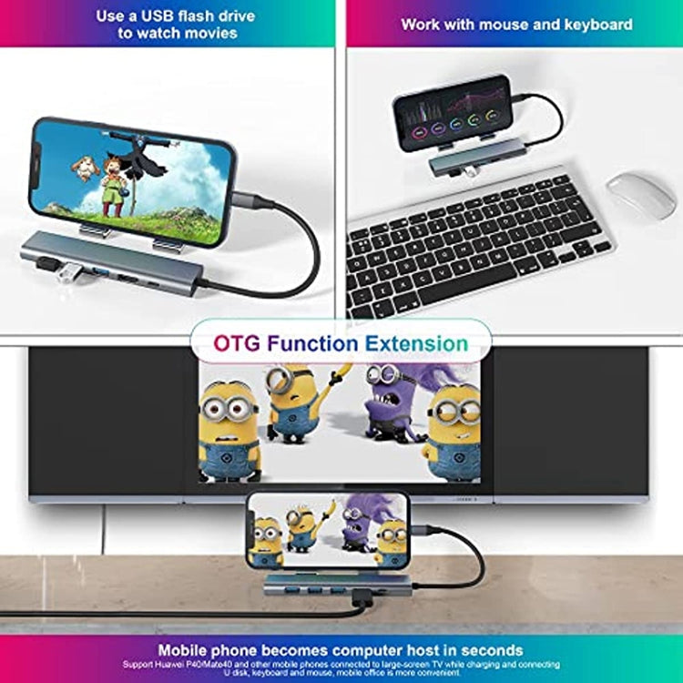 Lisslune | BYL-2210 6 in 1 USB-C / Type-C to USB Multifunctional Docking Station HUB Adapter with 1000M Network Connection