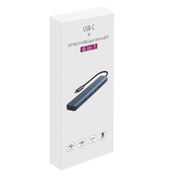 Lisslune | BYL-2210 6 in 1 USB-C / Type-C to USB Multifunctional Docking Station HUB Adapter with 1000M Network Connection
