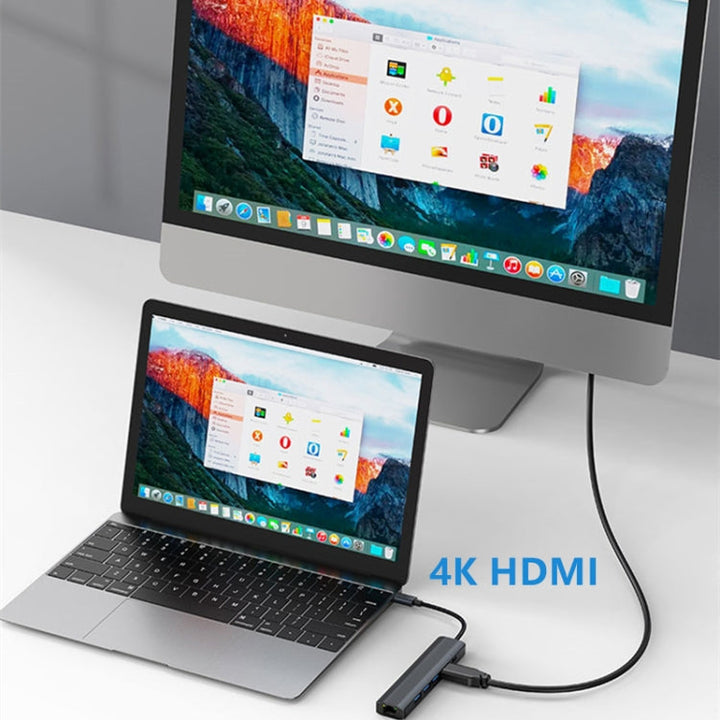 Lisslune | BYL-2210 6 in 1 USB-C / Type-C to USB Multifunctional Docking Station HUB Adapter with 1000M Network Connection