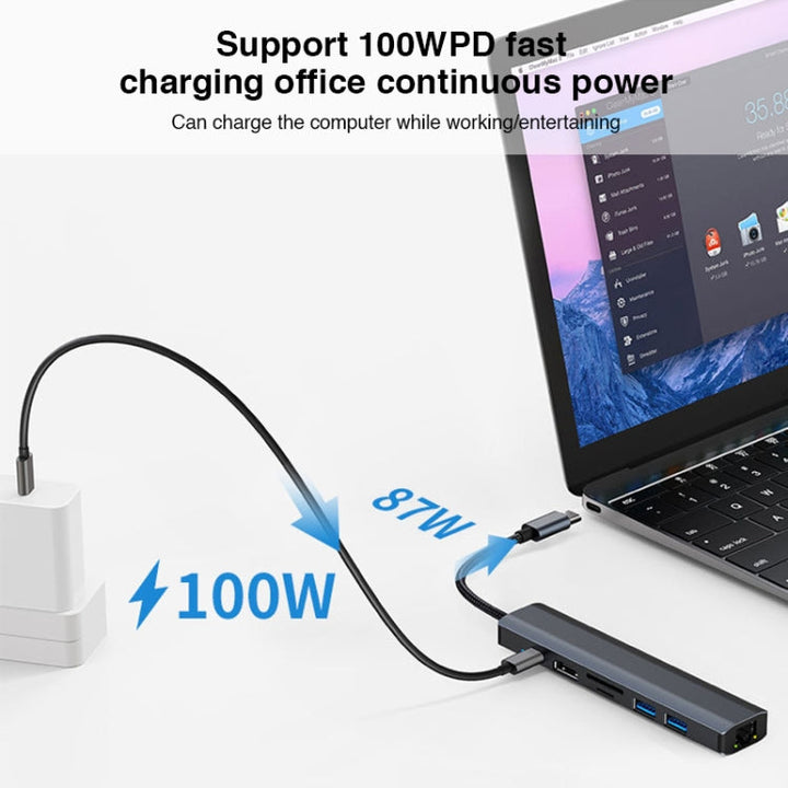 Lisslune | BYL-2303 7 in 1 USB-C / Type-C to USB Multifunctional Docking Station HUB Adapter