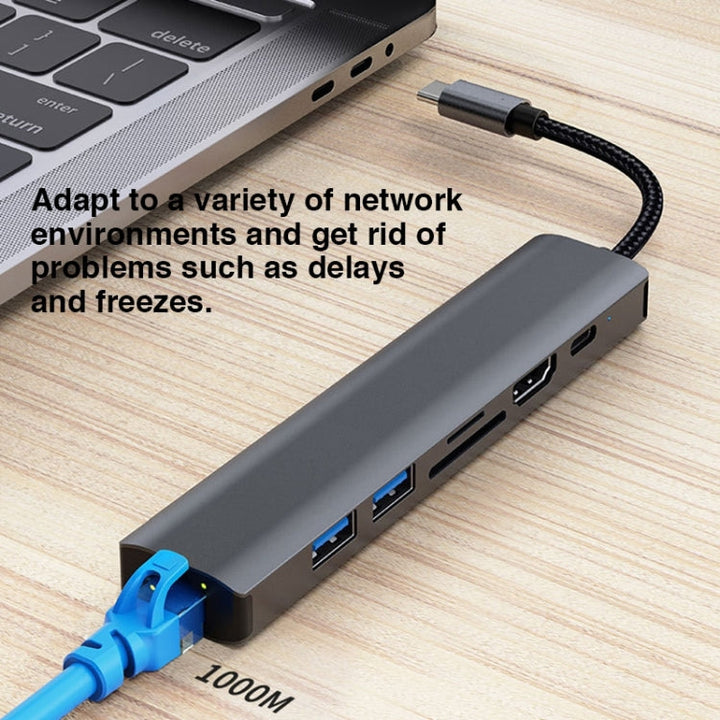 Lisslune | BYL-2303 7 in 1 USB-C / Type-C to USB Multifunctional Docking Station HUB Adapter