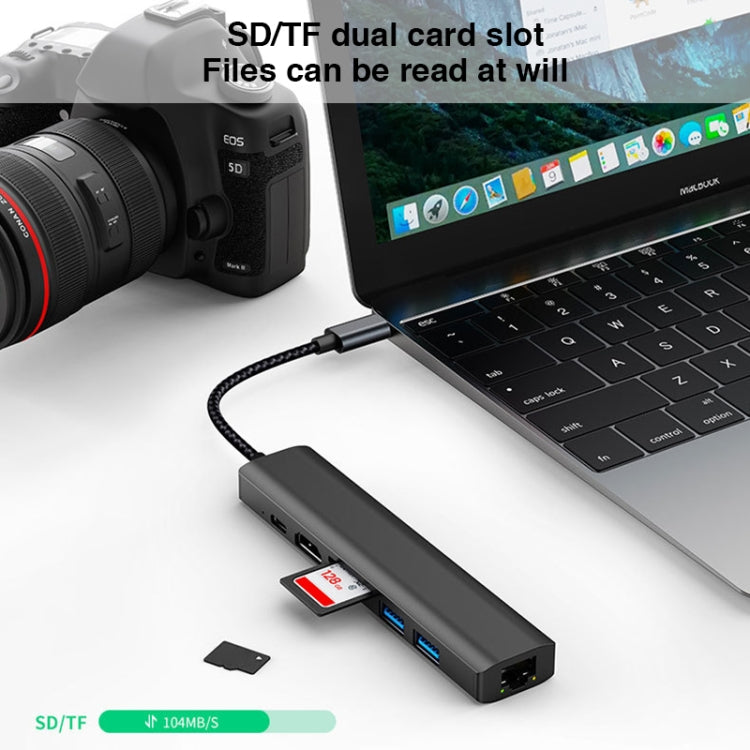 Lisslune | BYL-2303 7 in 1 USB-C / Type-C to USB Multifunctional Docking Station HUB Adapter