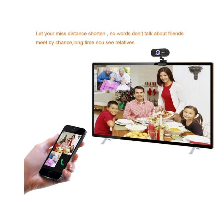 Lisslune | HXSJ S50 30fps 100 Megapixel 720P HD Webcam for Desktop / Laptop / Smart TV, with 10m sound-absorbing microphone, Cable length: 1.4m