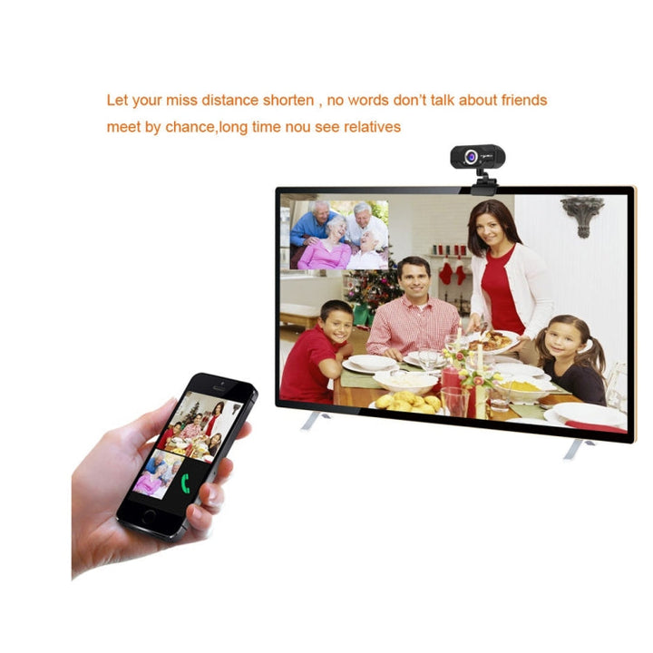 Lisslune | HXSJ S50 30fps 100 Megapixel 720P HD Webcam for Desktop / Laptop / Smart TV, with 10m sound-absorbing microphone, Cable length: 1.4m
