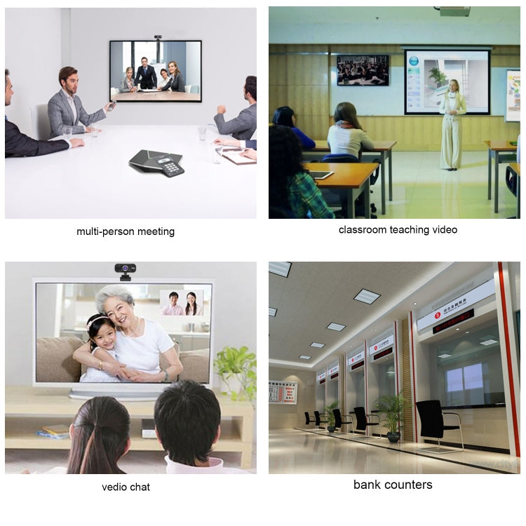 Lisslune | HXSJ S50 30fps 100 Megapixel 720P HD Webcam for Desktop / Laptop / Smart TV, with 10m sound-absorbing microphone, Cable length: 1.4m