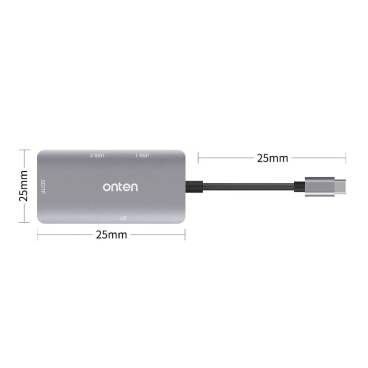 Lisslune | Onten 91882 5 In 1 USB3.0 x3 + SD + TF + CF Type-C / USB-C OTG Multifunction Card Reader