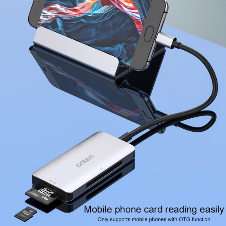 Lisslune | Onten 91882 5 In 1 USB3.0 x3 + SD + TF + CF Type-C / USB-C OTG Multifunction Card Reader