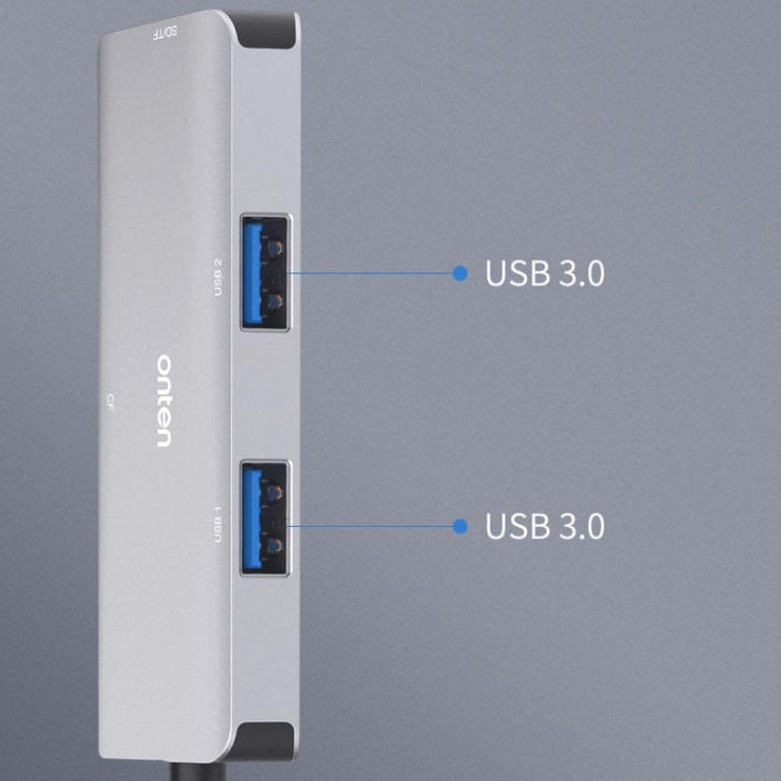Lisslune | Onten 91882 5 In 1 USB3.0 x3 + SD + TF + CF Type-C / USB-C OTG Multifunction Card Reader
