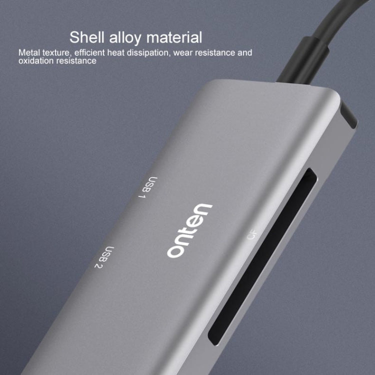 Lisslune | Onten 91882 5 In 1 USB3.0 x3 + SD + TF + CF Type-C / USB-C OTG Multifunction Card Reader