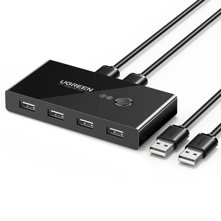 Lisslune | Ugreen USB Switch Selector 2 USB Ports Sharing 4 USB Ports Switcher Adapter for Mouse, Keyboard, Printer