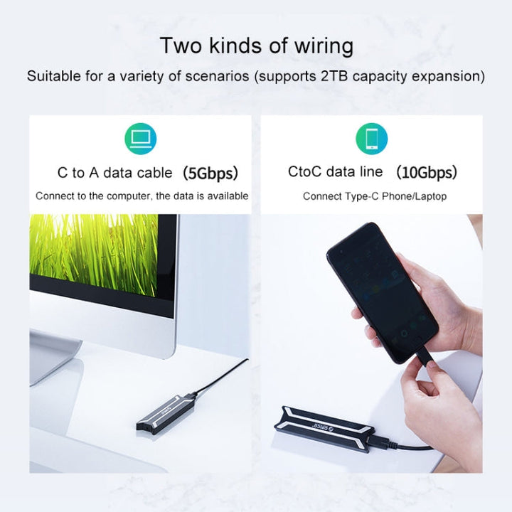 Lisslune | ORICO PBM2 NVMe M.2 SSD enclosure Type C USB 3.1 enclosure hard drive box (10Gbps)