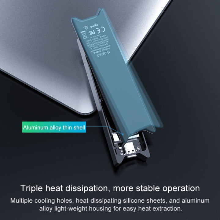 Lisslune | ORICO PBM2 NVMe M.2 SSD enclosure Type C USB 3.1 enclosure hard drive box (10Gbps)
