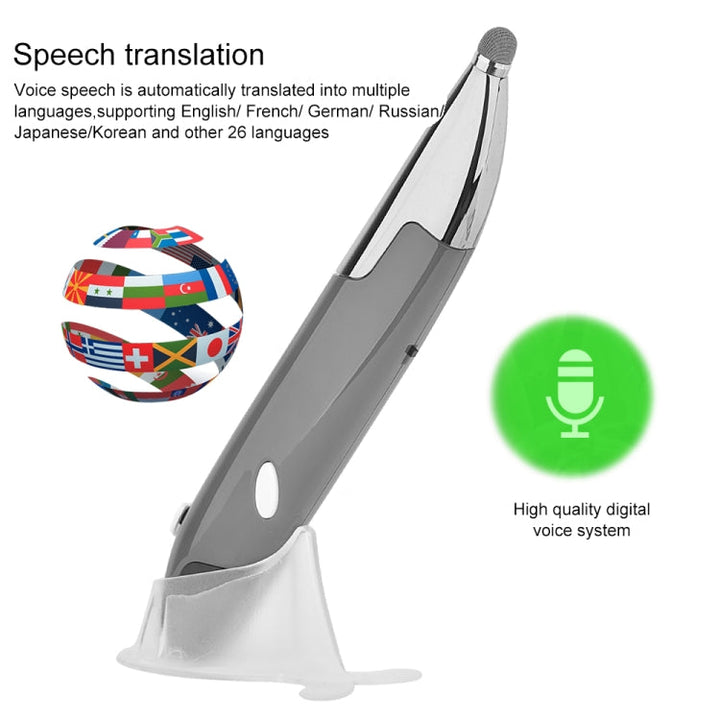 Lisslune | PR-06S 4-Button Smart Wireless Optical Mouse with Stylus Pen Function, Supports Voice Control / Translation (Gray)